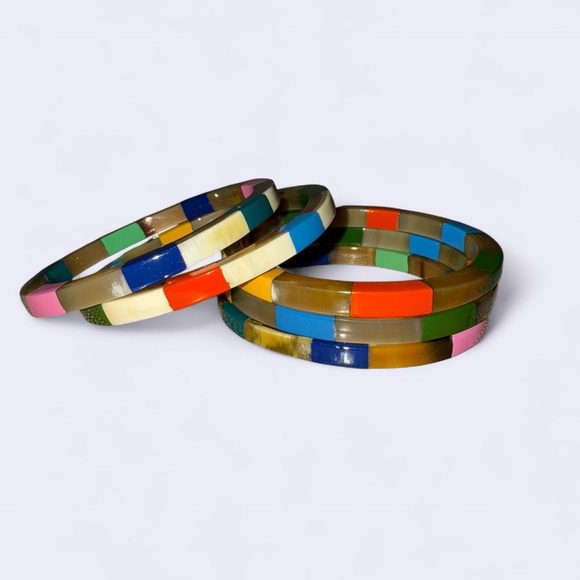 Multicolored Acrylic Bangles - Picture 1 of 7